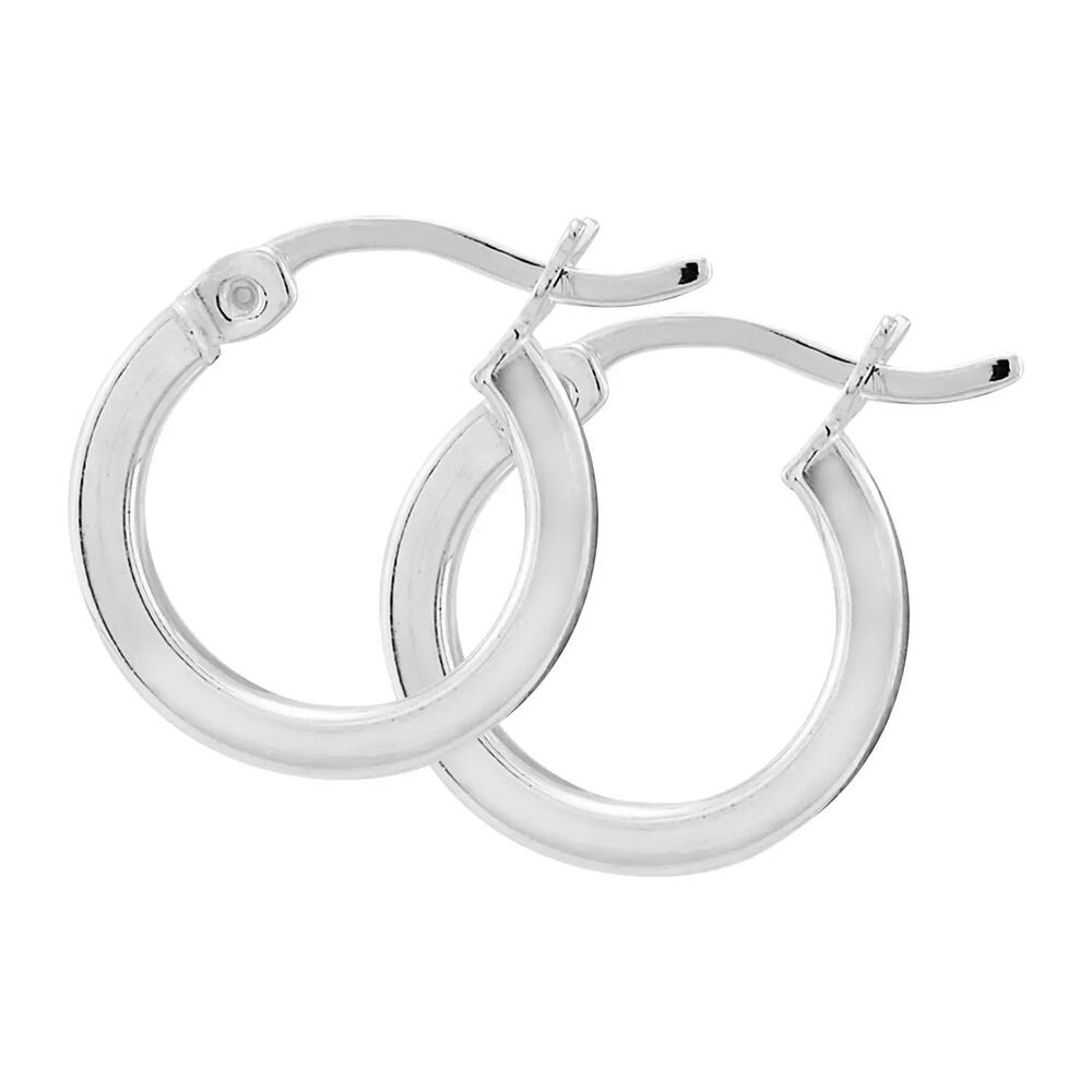 NWT Silpada Square Tube Sterling Silver Hoop Earrings .5 Inch Minimalist